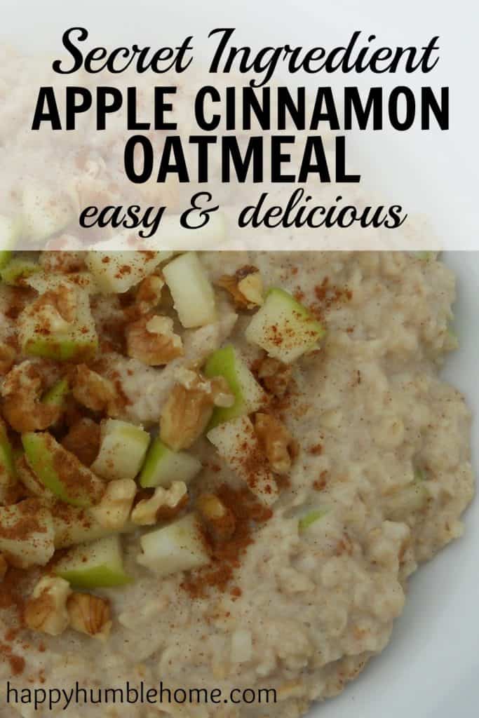 This secret ingredient apple cinnamon oatmeal is so yummy! It's super easy to make and super filling! The secret ingredient really does make it so much better!!