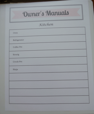 How to Organize your Owner's Manual with free printable! 