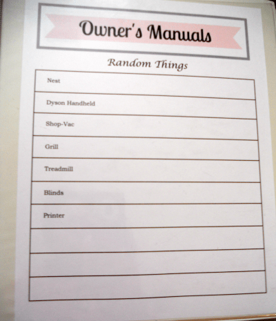 How to Organize Owner's Manuals 