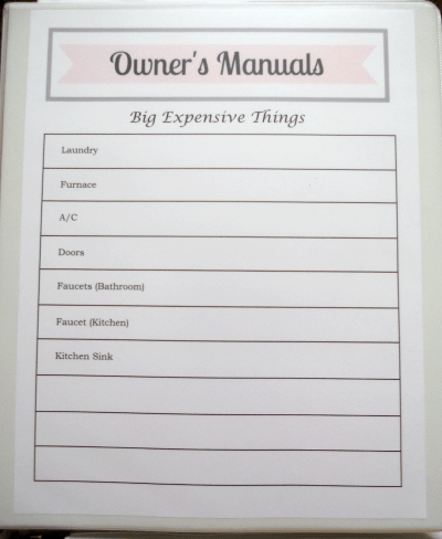 How to Organize Owner's Manuals with free printable