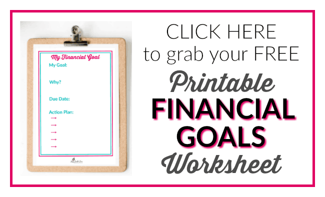FREE Printable Financial Goals Worksheet