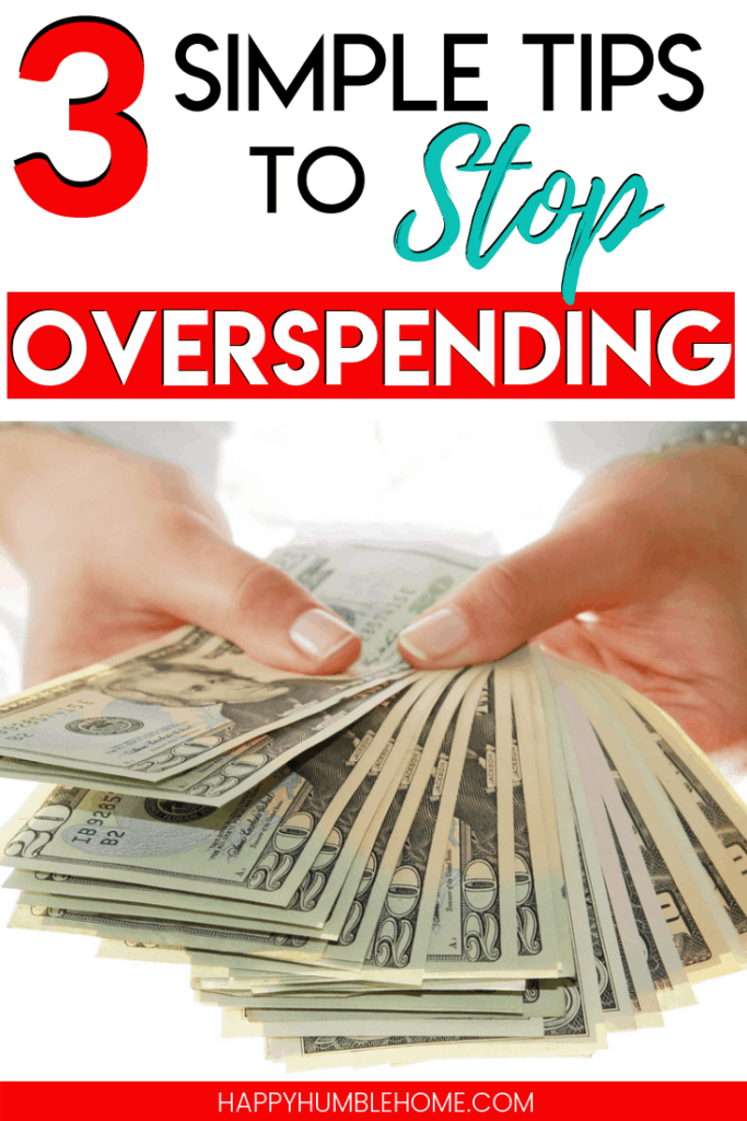 3 Simple Tips to Stop Overspending - Learn how to save money and stick to your budget with these easy ideas for keeping your spending in check! This is a vital step for mastering your personal finance & money matters! #savemoney #budget #frugal #shopping