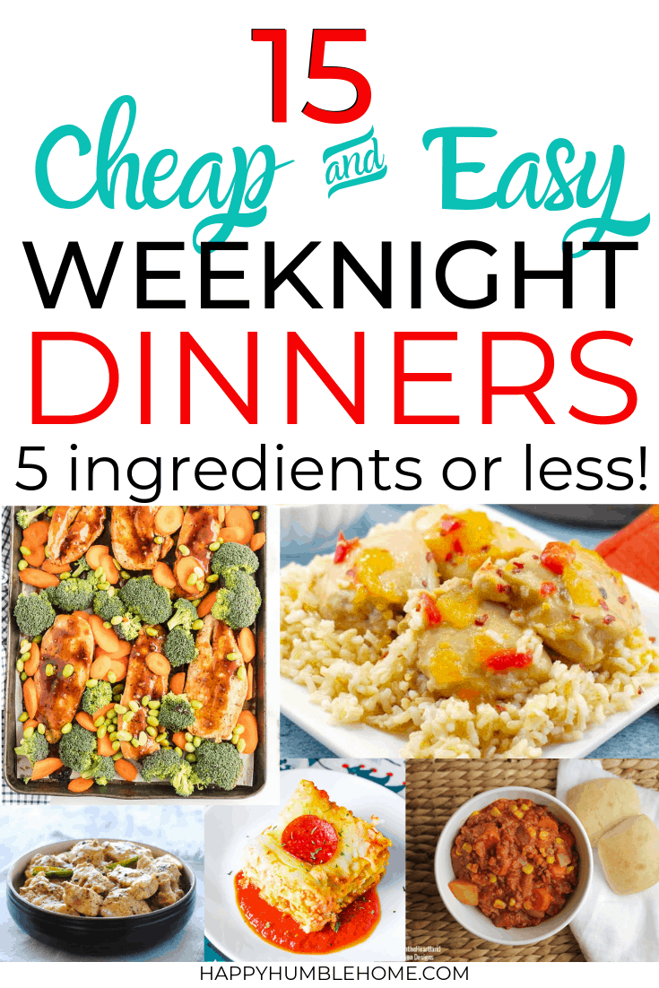 Easy Frugal Weeknight dinners with 5 ingredients or less